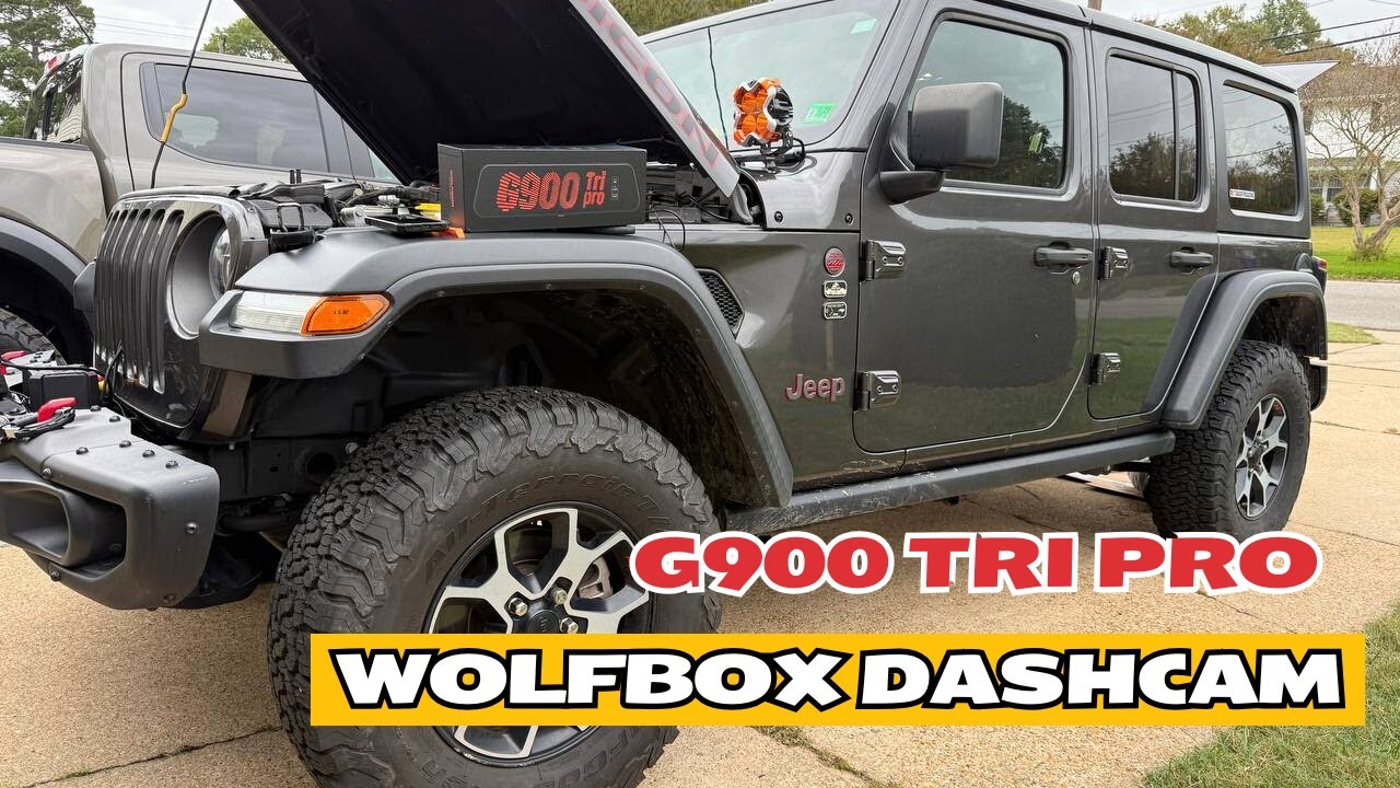 Видеорегистратор WOLFBOX G900 Tri-Pro на нашем Jeep Wrangler Rubicon!