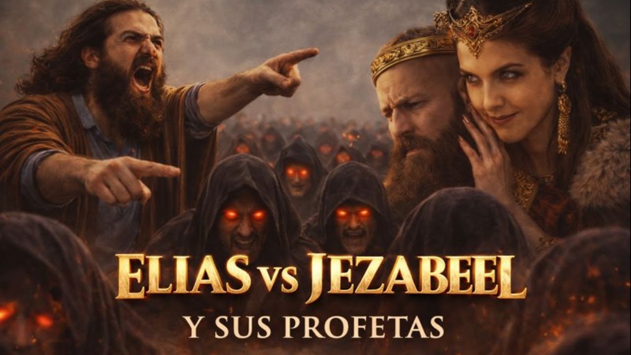 El rey Acab y su esposa Jezabel con sus profetas de baal frente a un profeta de Dios: Elías
