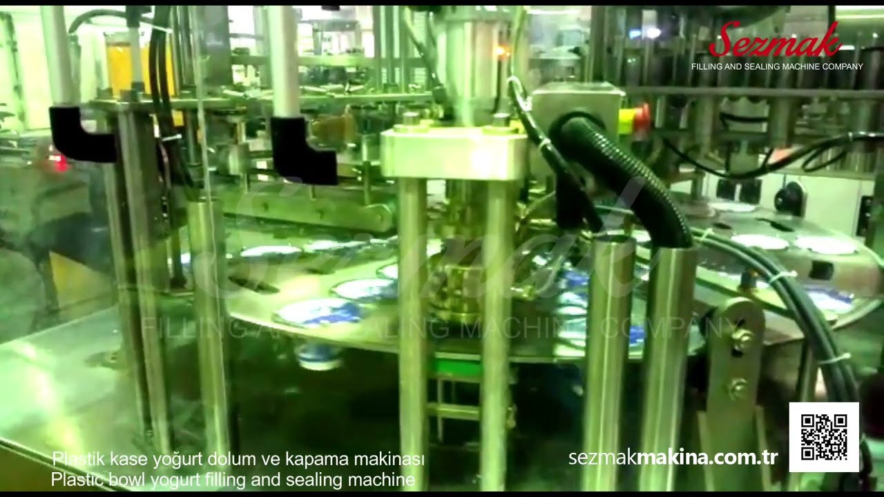 Plastik kase yoğurt dolum ve kapama makinası | Plastic bowl yogurt filling and sealing machine