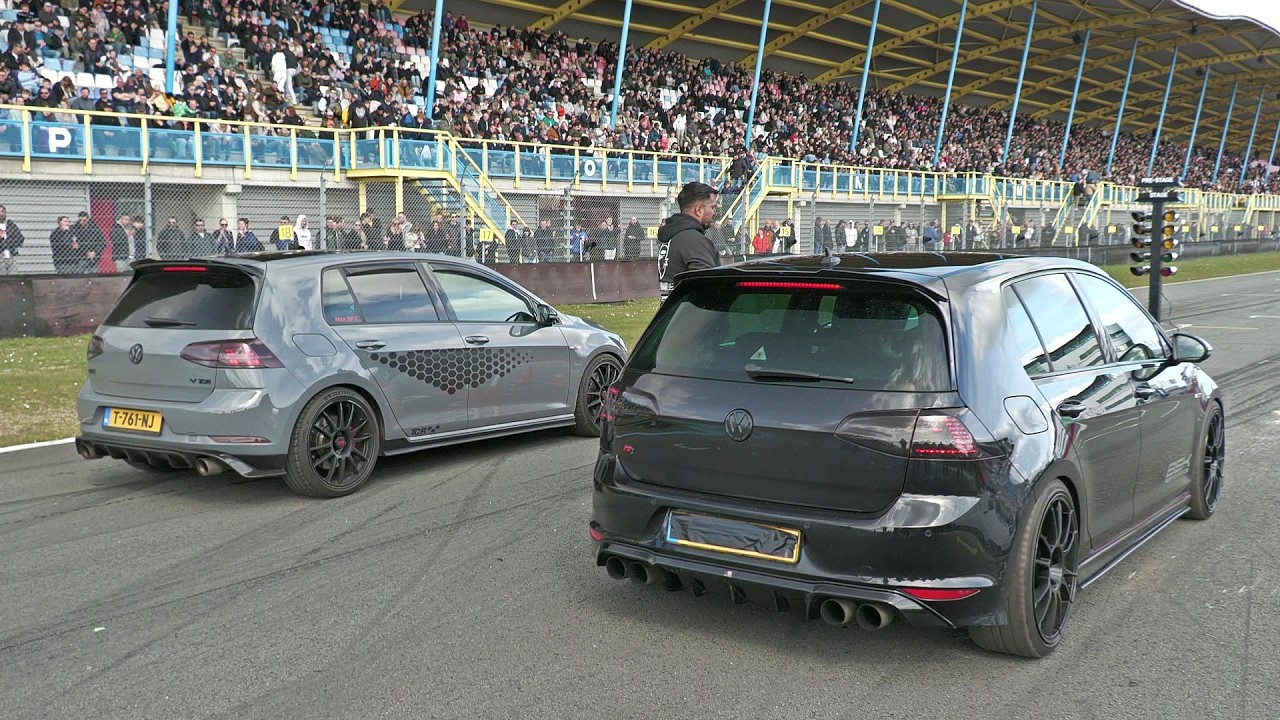 Volkswagen Golf 7 GTI TCR vs VW Golf 8 R vs VW Golf 7 R - DRAG RACE!