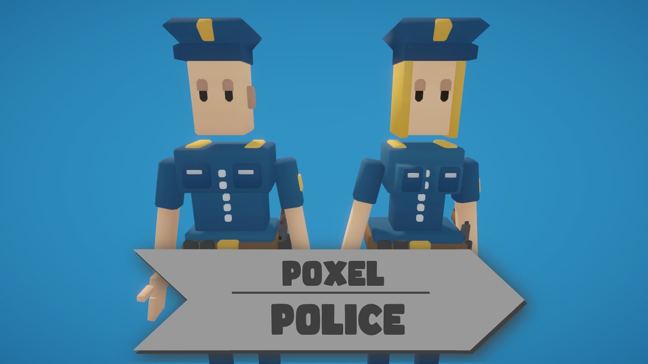 Poxel | Police Characters | Rigged | Showcase