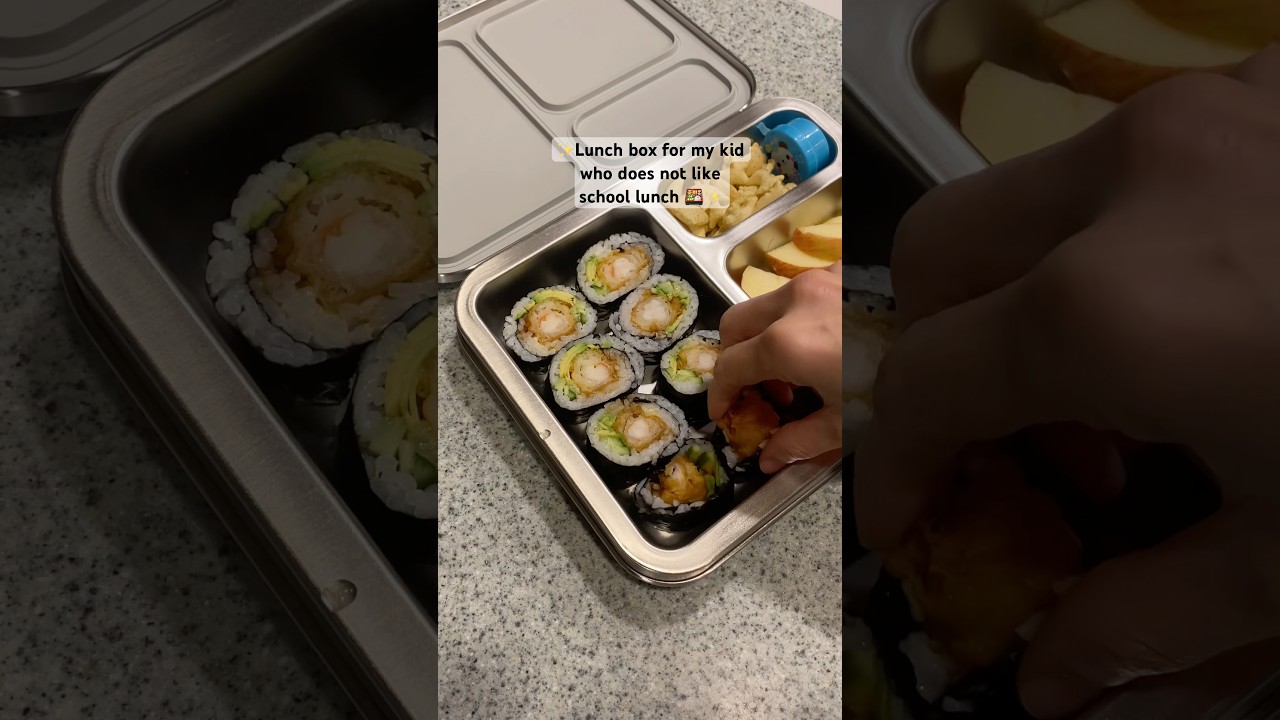 Another day another lunch box #shorts #lunchbox #bentobox #easyrecipe #sushi #tempura