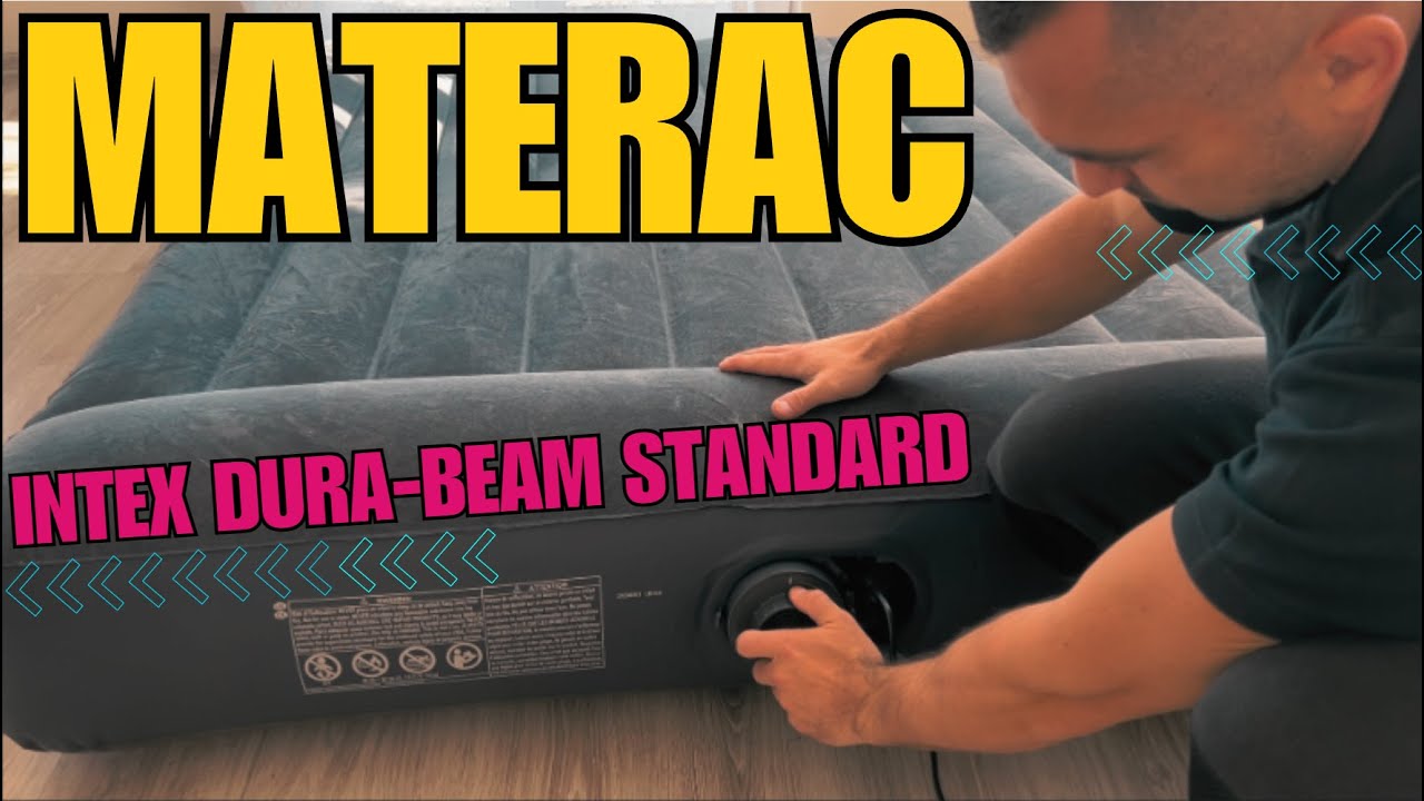 Materac dmuchany dwuosobowy INTEX DURA-BEAM STANDARD 152x203x25 z wbudowaną pompką