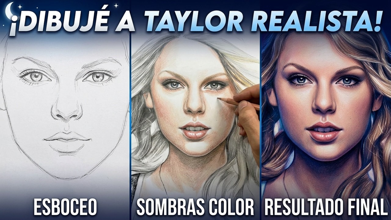 Retrato realista de Taylor Swift en su era Midnights
