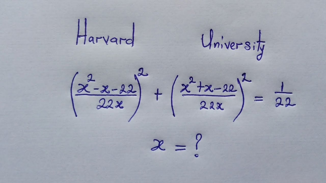 Harvard University Entrance Exam Question | Can you solve ? 