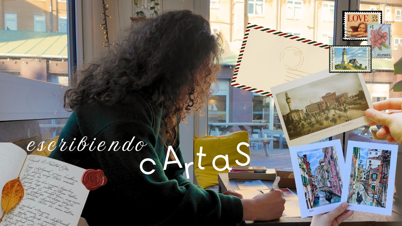 Escribiendo postales con un cappuccino en Londres