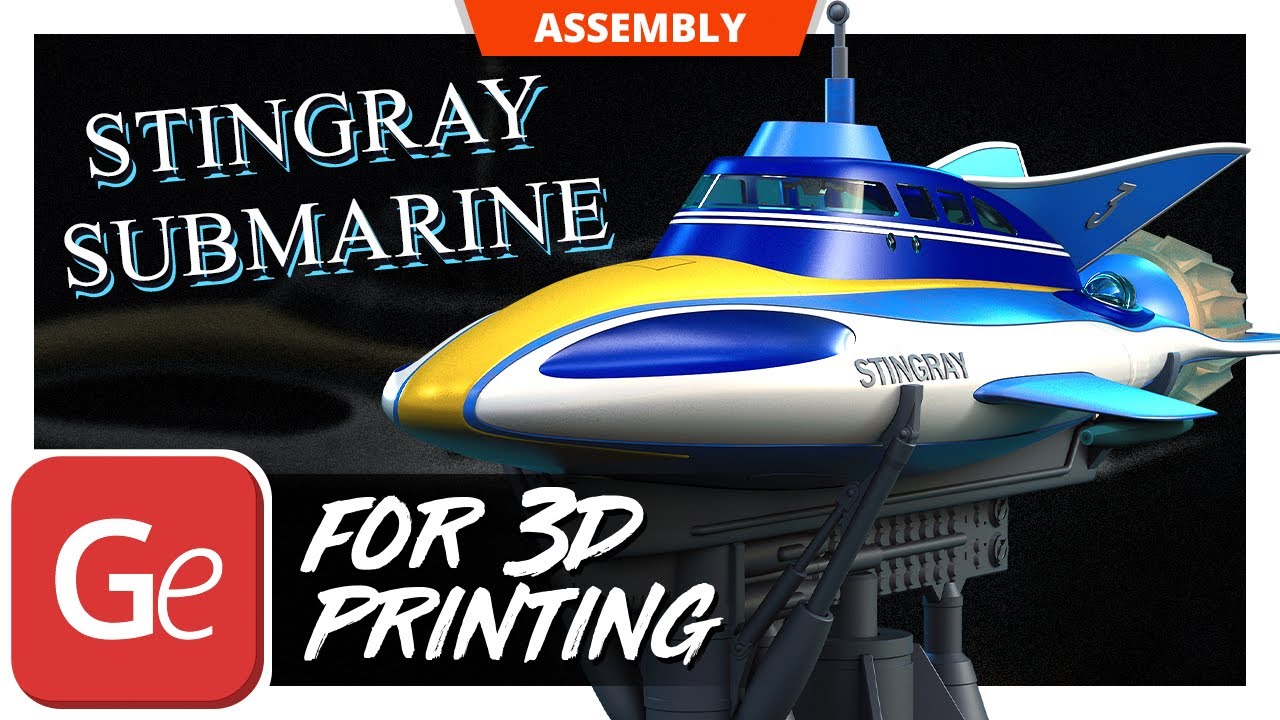 Stingray Submarine STL files for 3D printing | Assembly by Gambody