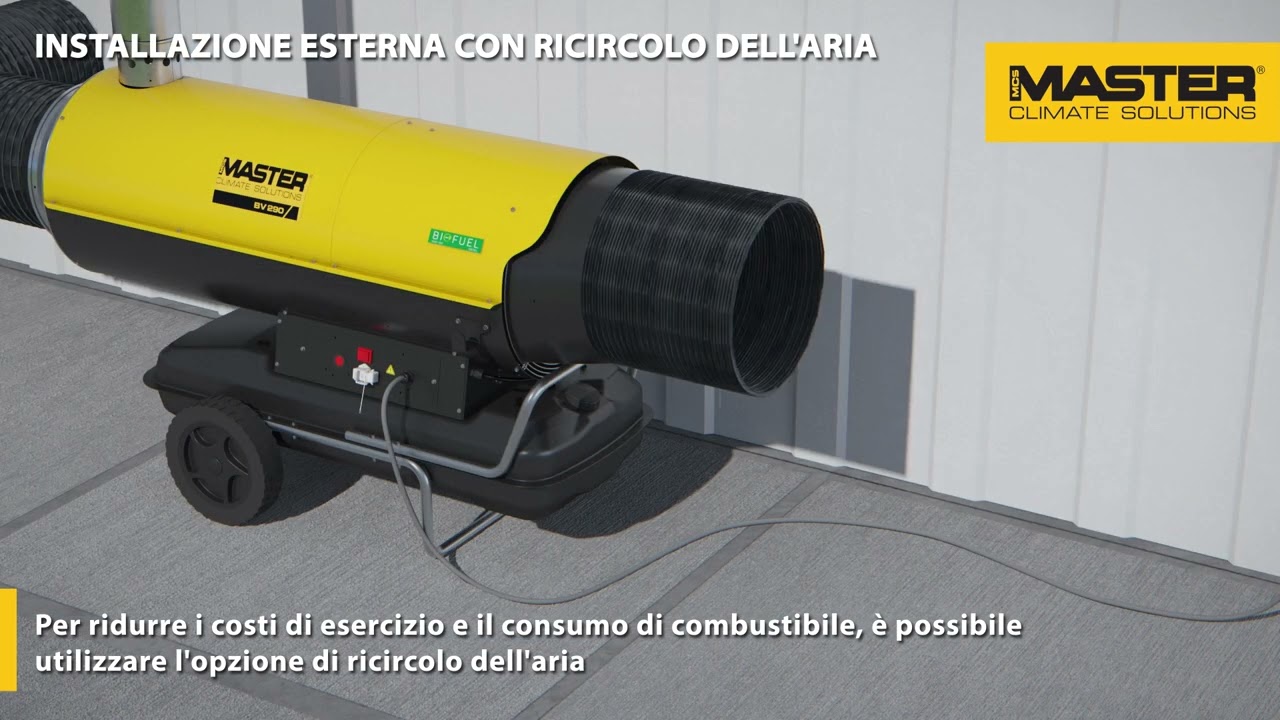 Presentazione del Master Serie BV- Generatore di aria calda a gasolio a riscaldamento indiretto