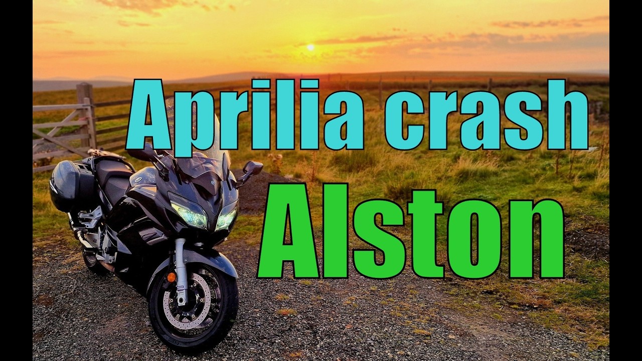 Yamaha FJR 1300. Aprilia crash Alston.