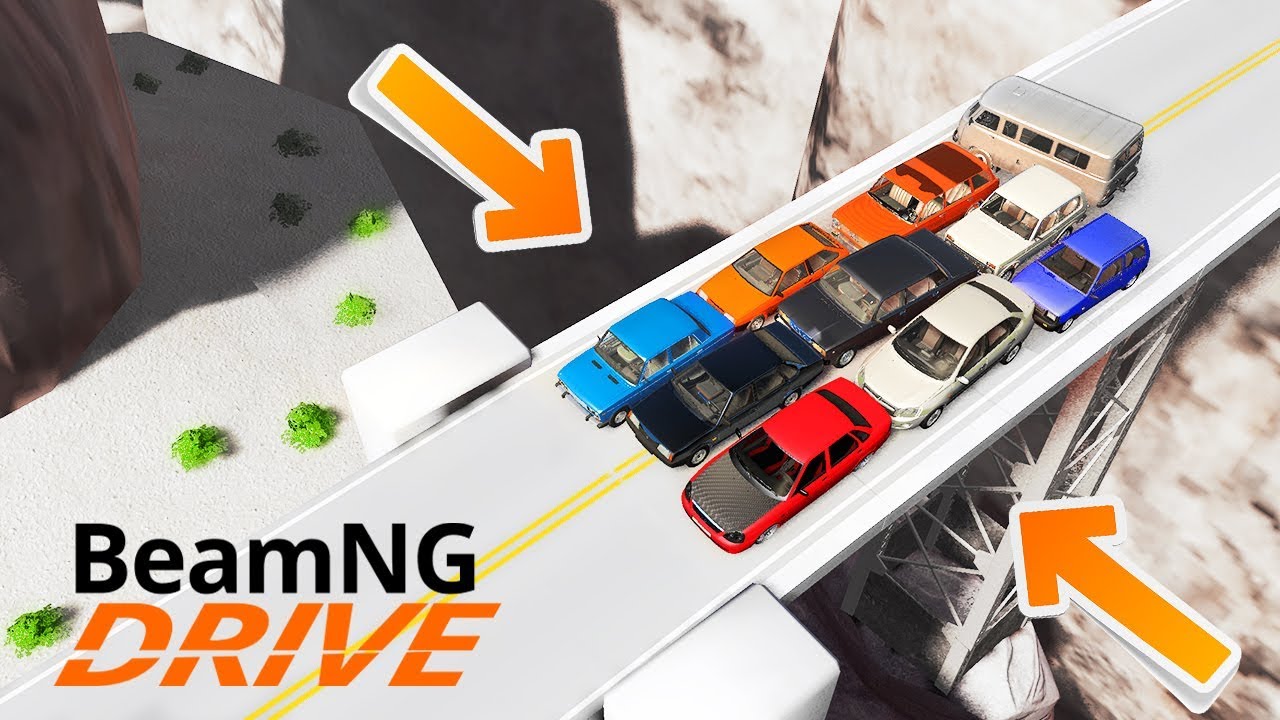ВЫДЕРЖИТ ЛИ МОСТ 10 ТАЧЕК + КАМАЗ + ПРОПАН - BEAMNG DRIVE
