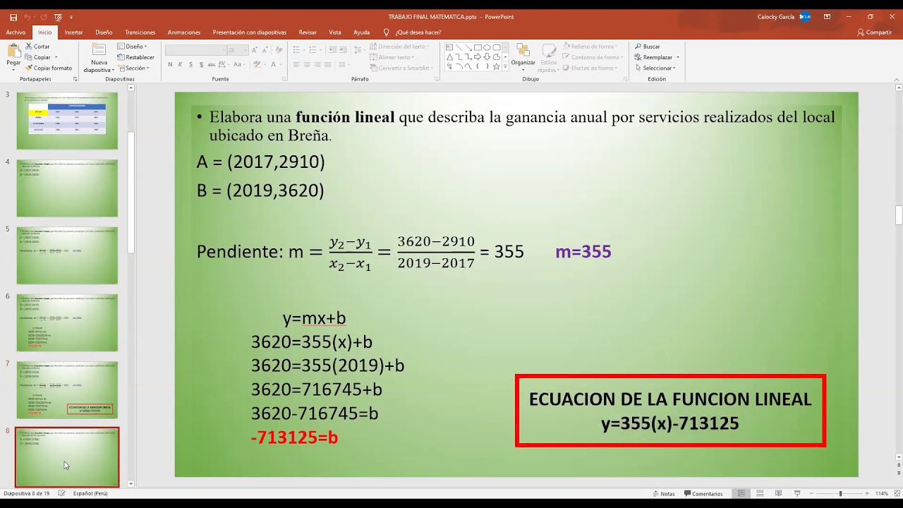 TRABAJO INFORME FINAL  MATEMATICA   OMONTE