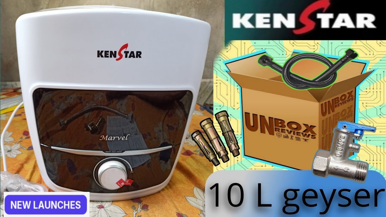 Kenstar Marvel Geyser 10L, 5 Star Rated Storage Water Heater, 3 Level Safety, Glassline Coated Tank