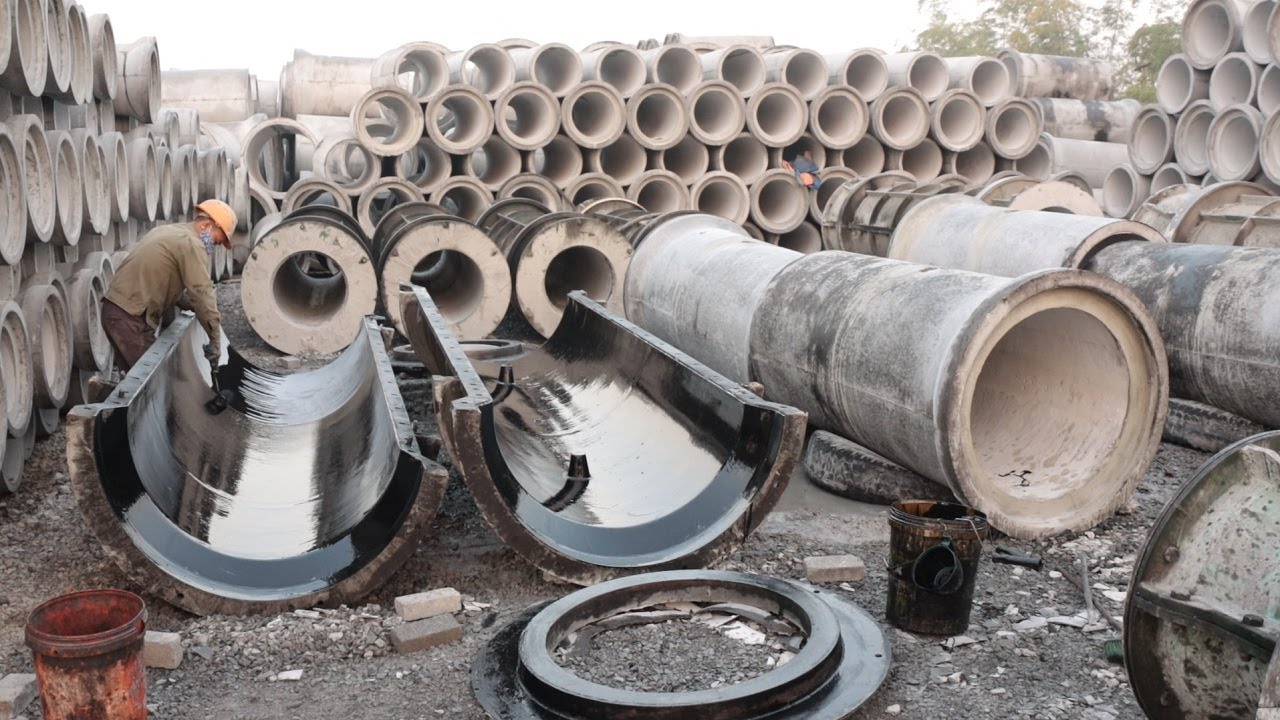 Process Mass Produce Concrete Culvert | Produce Concrete Pipe Large Size