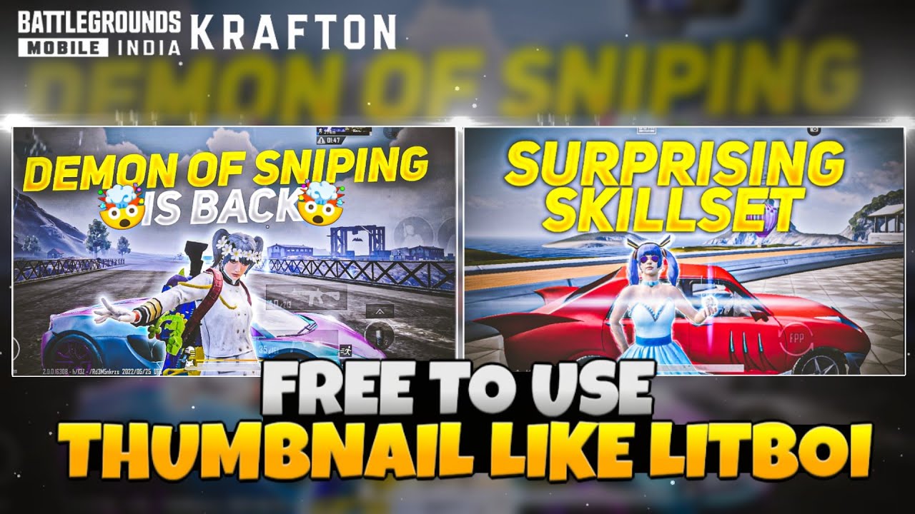 Bgmi Thumbnail Pack | Pre-edited Thumbnail Pack | Free To Use Thumbnail with Text pack