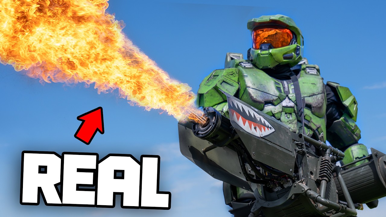 Master Chief Shoots A REAL Halo 3 FLAMETHROWER! ft. @Galactic Armory