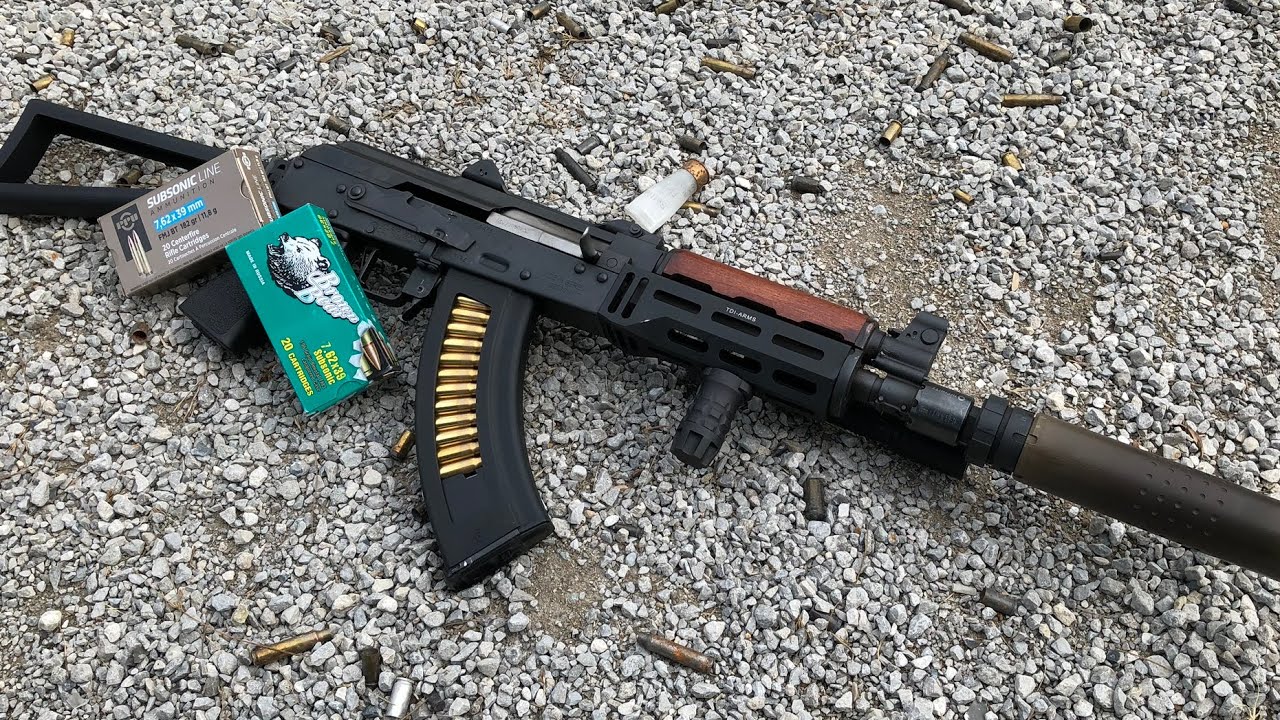 Suppressed AK SBR With Subsonic Brown Bear & PPU Ammo