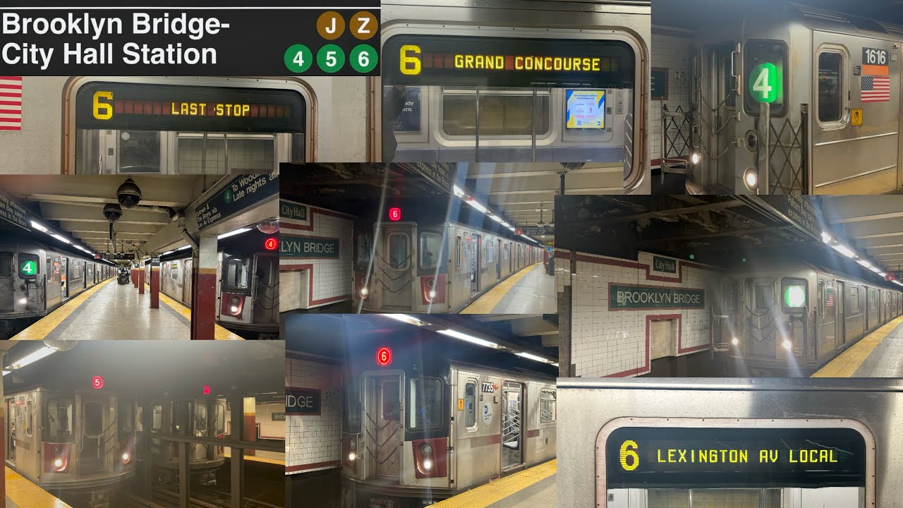 (4),(5), & (6) Trains Action @ Brooklyn Bridge City Hall (R62, R62A, R142, R142 Jerome Set, R142A)￼