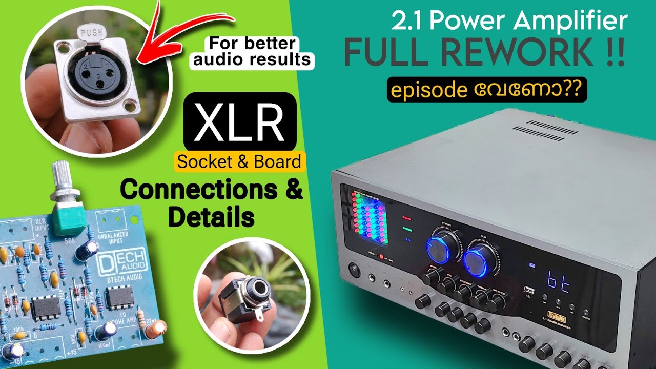 XLR audio input board | Balanced & Unbalanced input for amplifier| Rebuilding 2.1 Power Amplifier