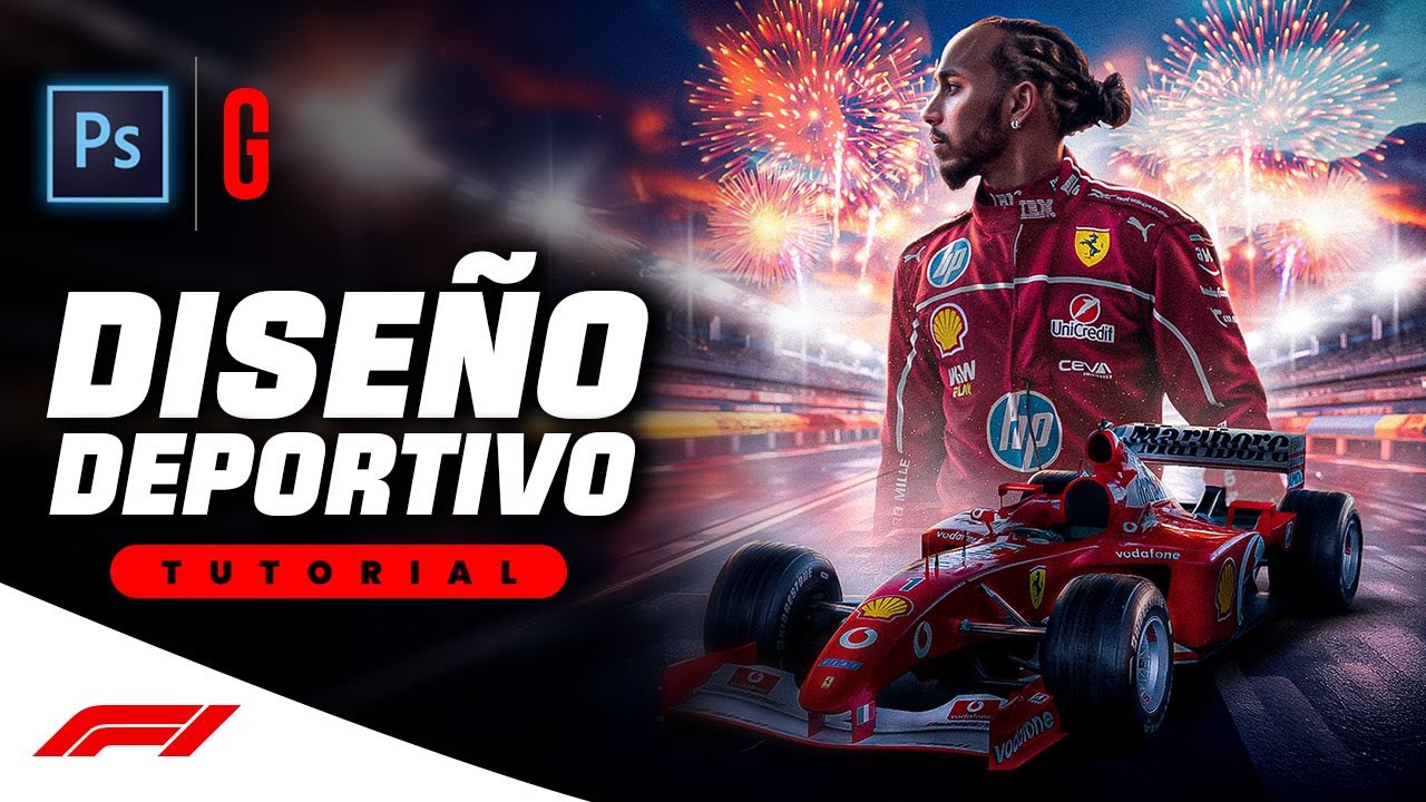🏎️ Урок по Photoshop | Пошаговый дизайн спортивных автомобилей Формулы-1 | Полный урок по дизайну...
