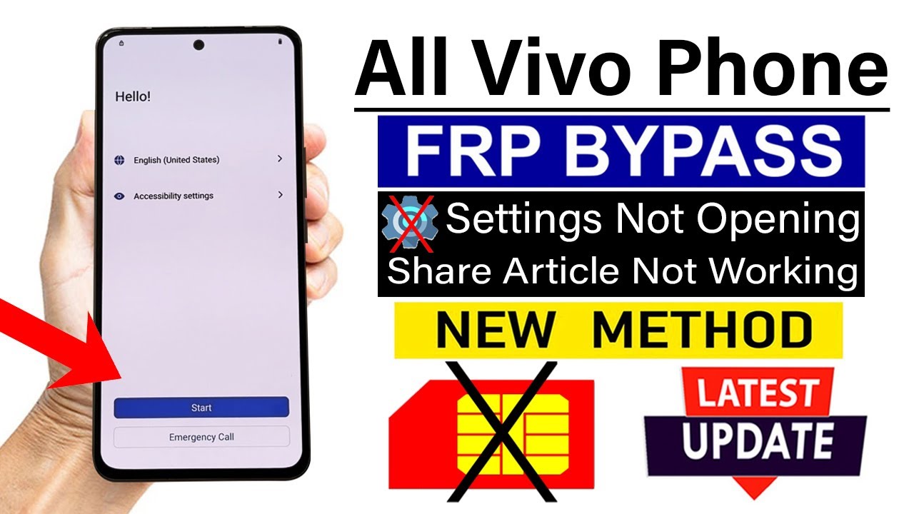 All Vivo Android 14 : FRP BYPASS - Settings Not Opening/ Share Article Not Working (Without PC)
