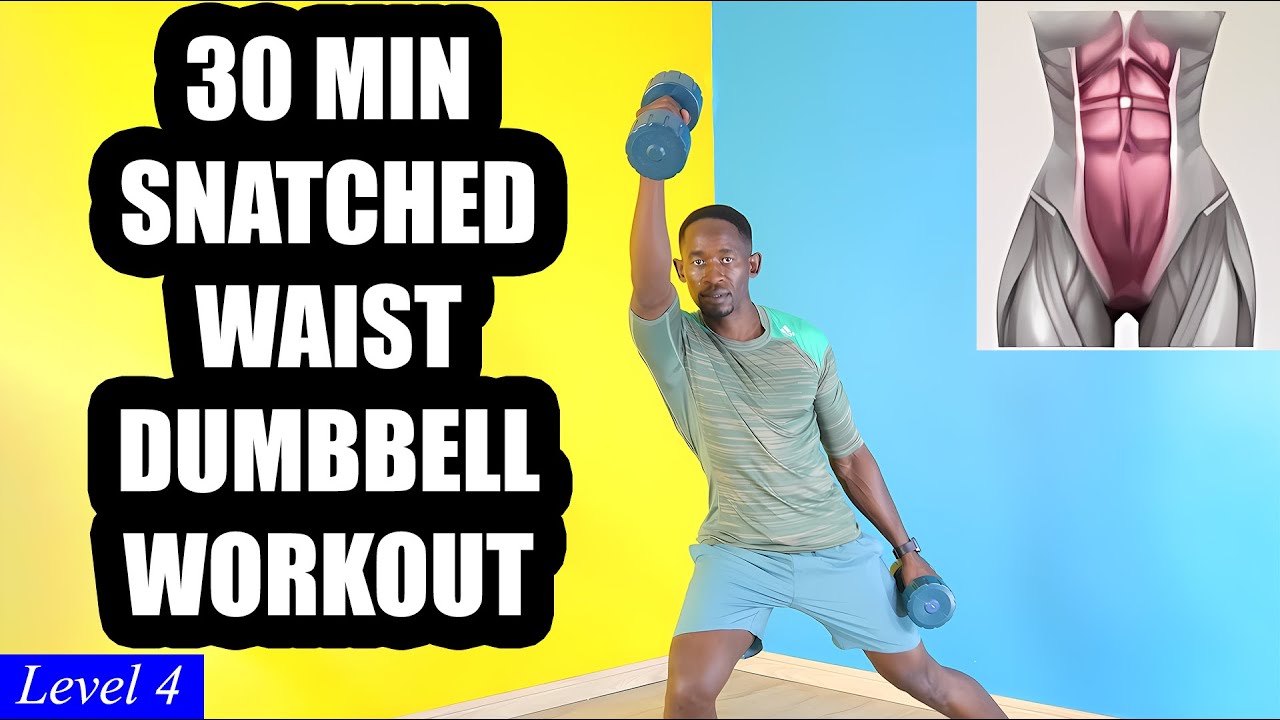 30-Minute SNATCHED WAIST DUMBBELL WORKOUT at Home