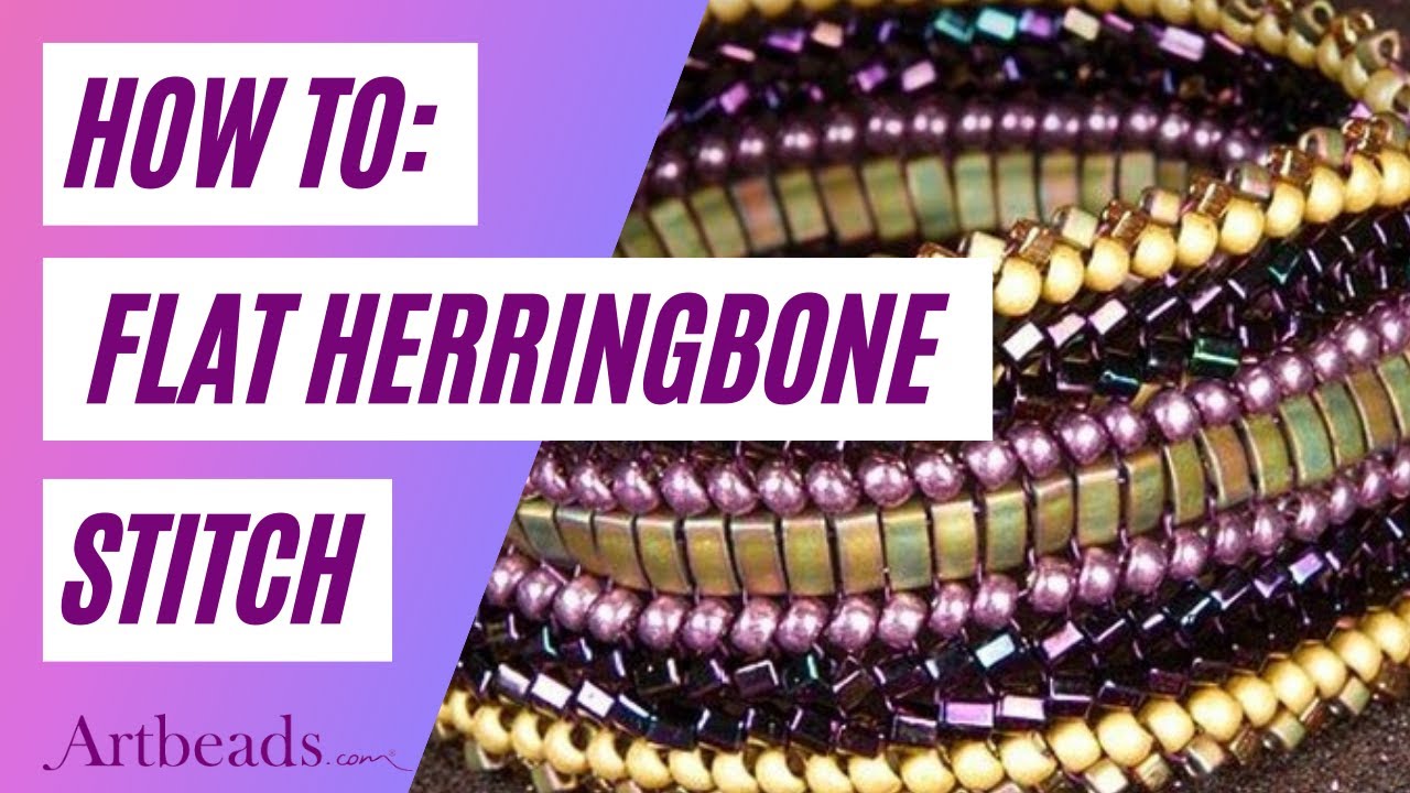 How to Do Flat Herringbone Stitch with Seed Beads and Miyuki Half Tilas