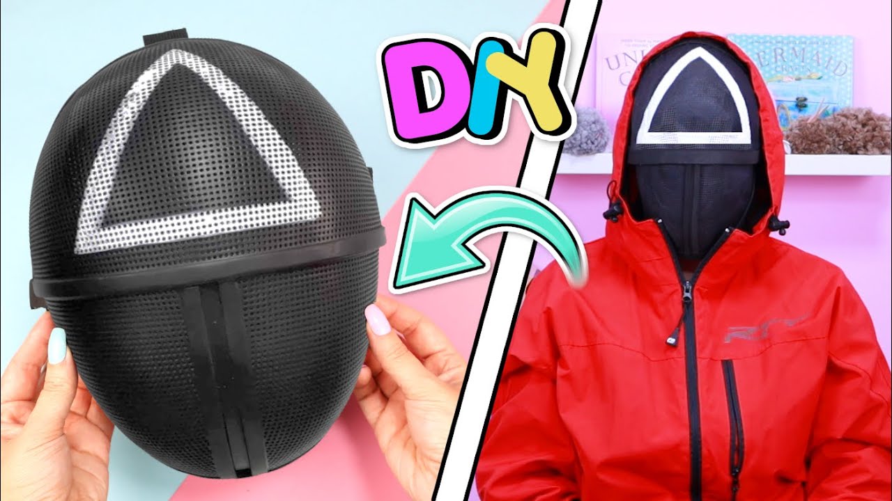 DIY Squid Game homemade COSTUME - How to make the SQUID GAME mask - Halloween crafts Isa's World