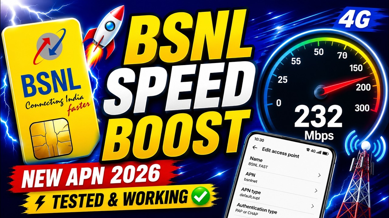 100% Working BSNL APN Settings 2026 | Faster Download & Upload Speed