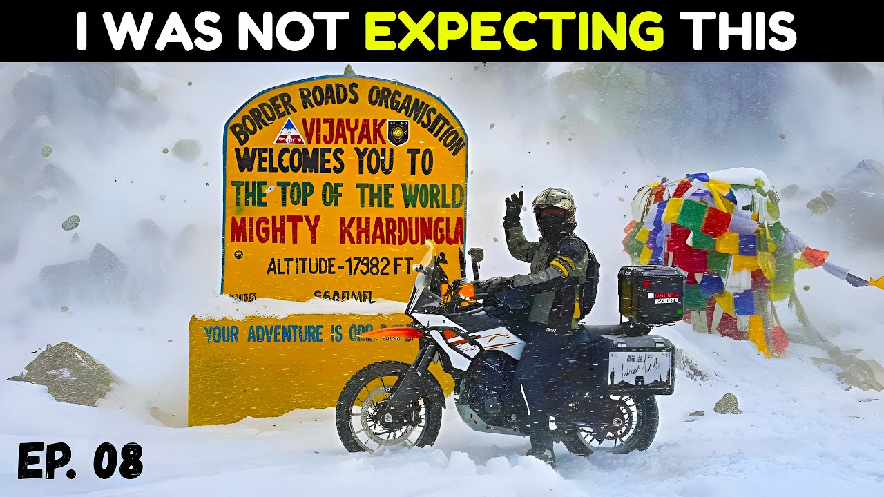 Never doing this again 😱 Night Ride at Khardungla Pass - 18000 Ft. | EP. 08 - Exploring India 