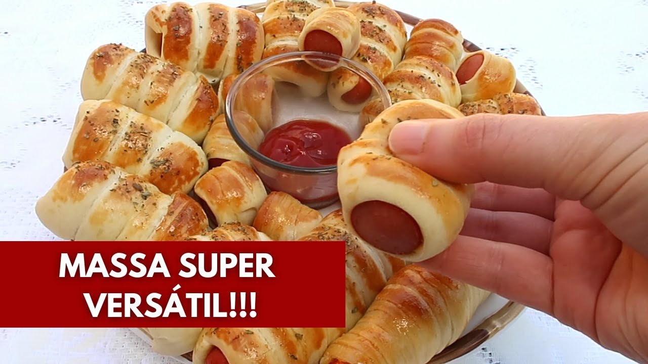 Enroladinho de Salsicha Assado | Massa Versátil e Deliciosa