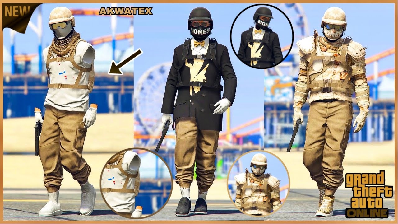 AVOIR 3 NOUVELLE TENUE MODDER SANS CODAGE AVEC LE JOGGERS BEIGE SUR GTA 5 ONLINE EN 1.57!