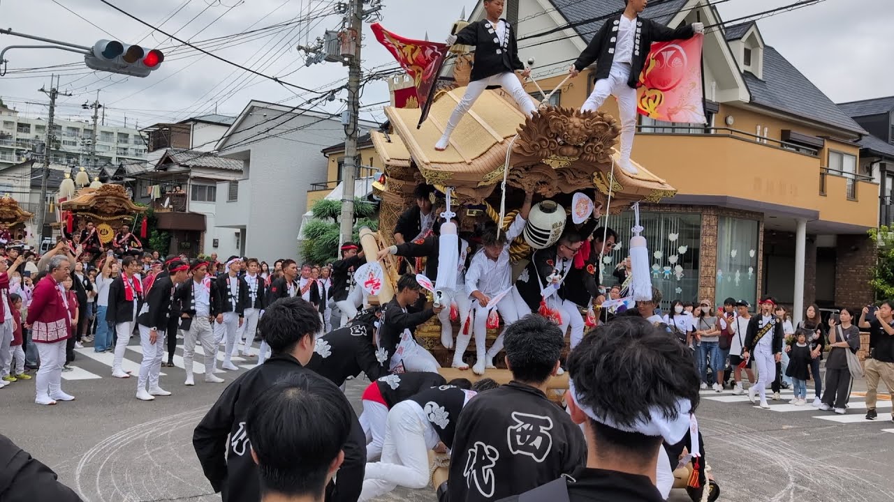 【HD高画質】ぶんまわし 河内長野 だんじり 石坂 西代 古野 長野 南河内だんじり祭 令和6年 2024年‎9月‎29日