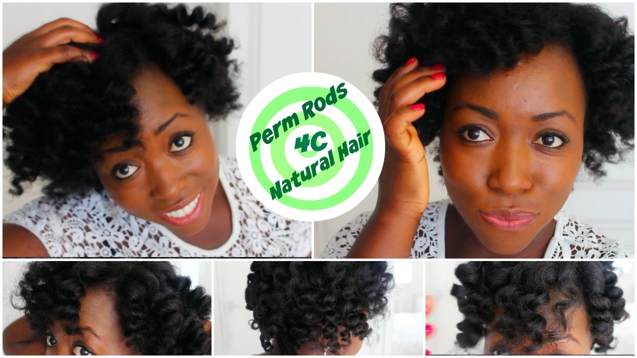 Perm Rod Set On 4C Natural Hair Heatless curls Overnight After African Threading Hairstyle Tutorial