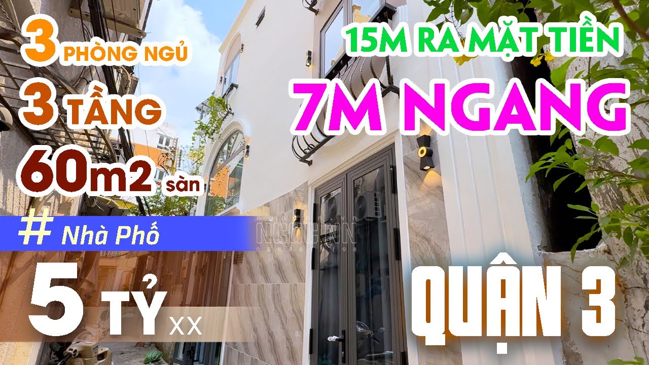 Bán nhà Quận 3 bề ngang 7m và cách mặt tiền đường 15m. Nhà đẹp Quận 3 5 tỷ siêu hiếm! #bannhaquan3