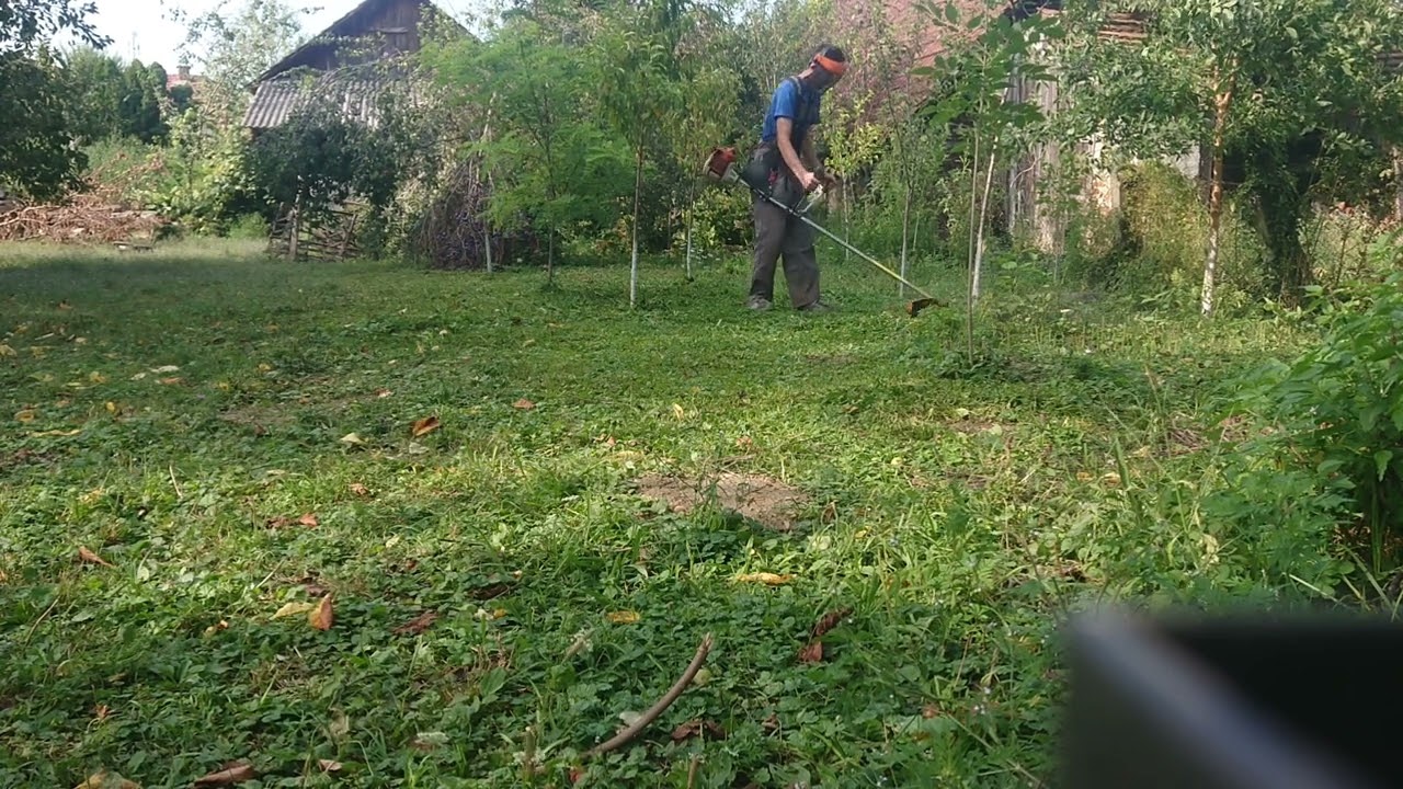 Stihl fs 120, cutting, mowing grass