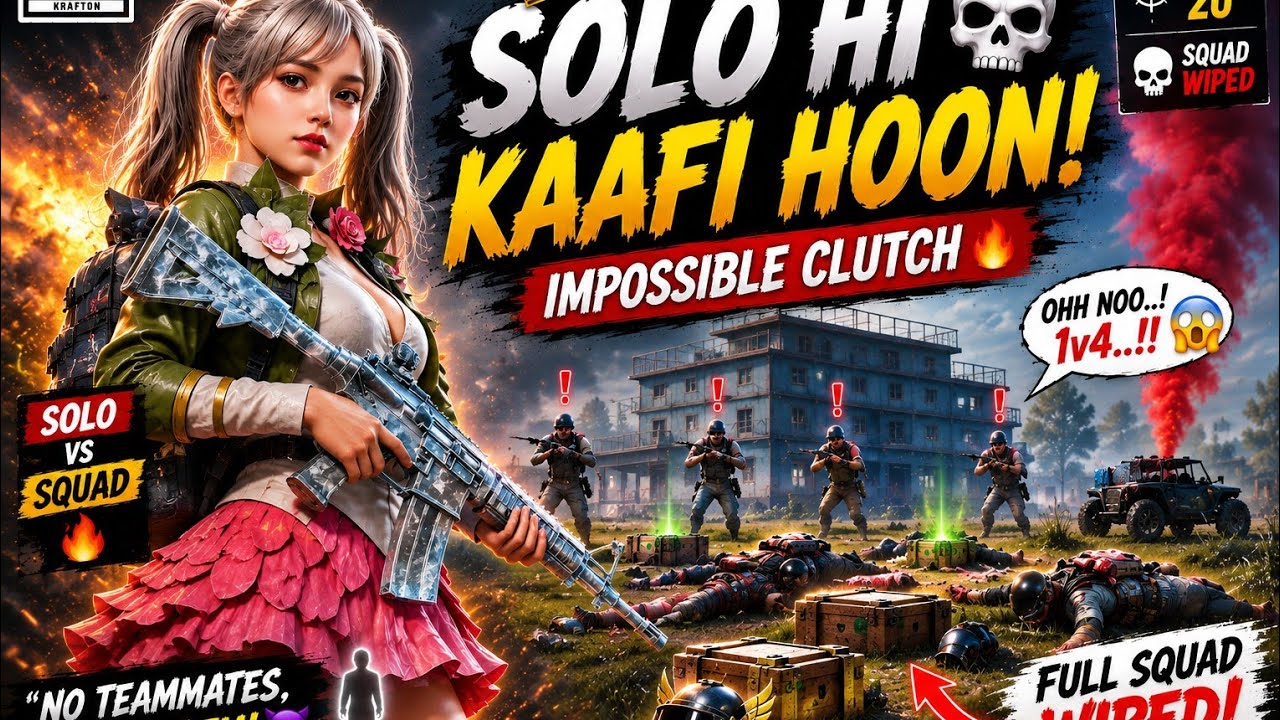 “Akelapan Hi Power Hai 💪 BGMI 1v4 Clutch”