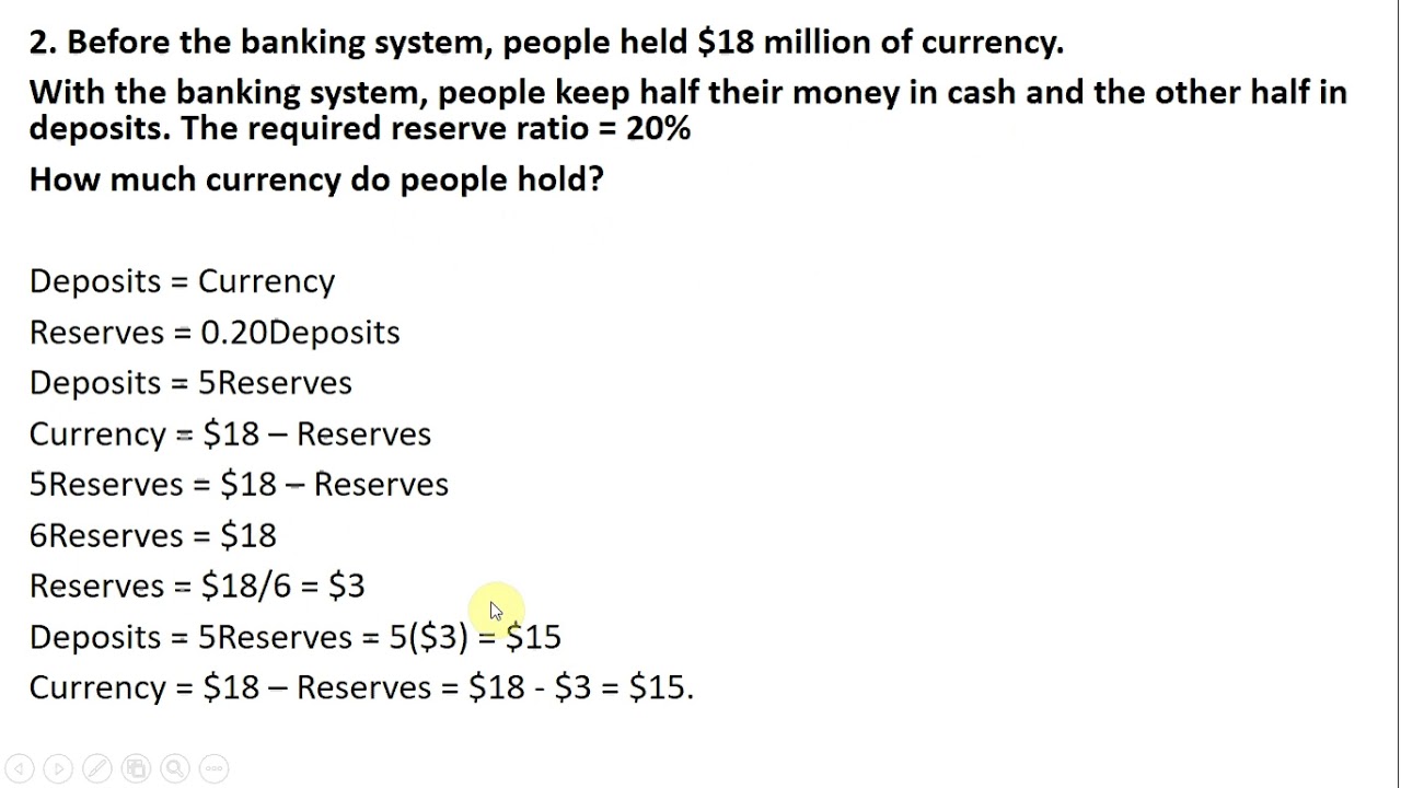 Bank Required Reserve Ratio and Money Supply Problems