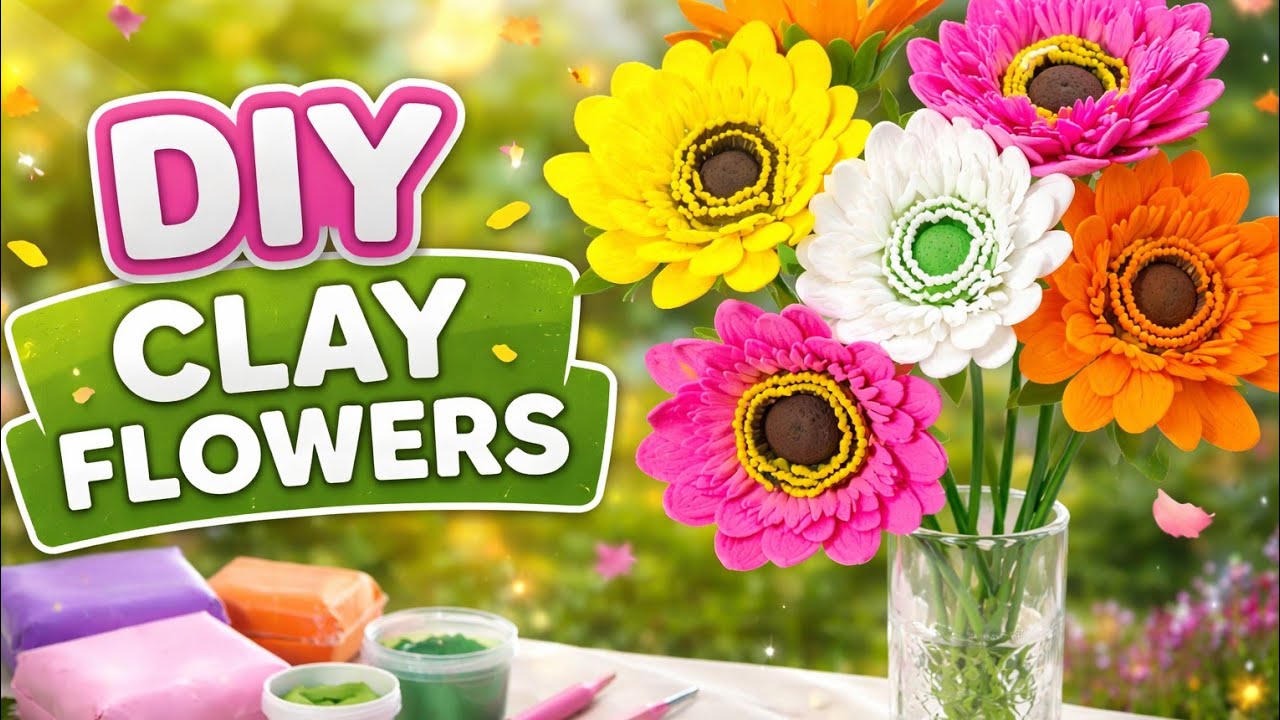 DIY Clay Gerbera Flower 🌼 | Beautiful Handmade Flower Craft