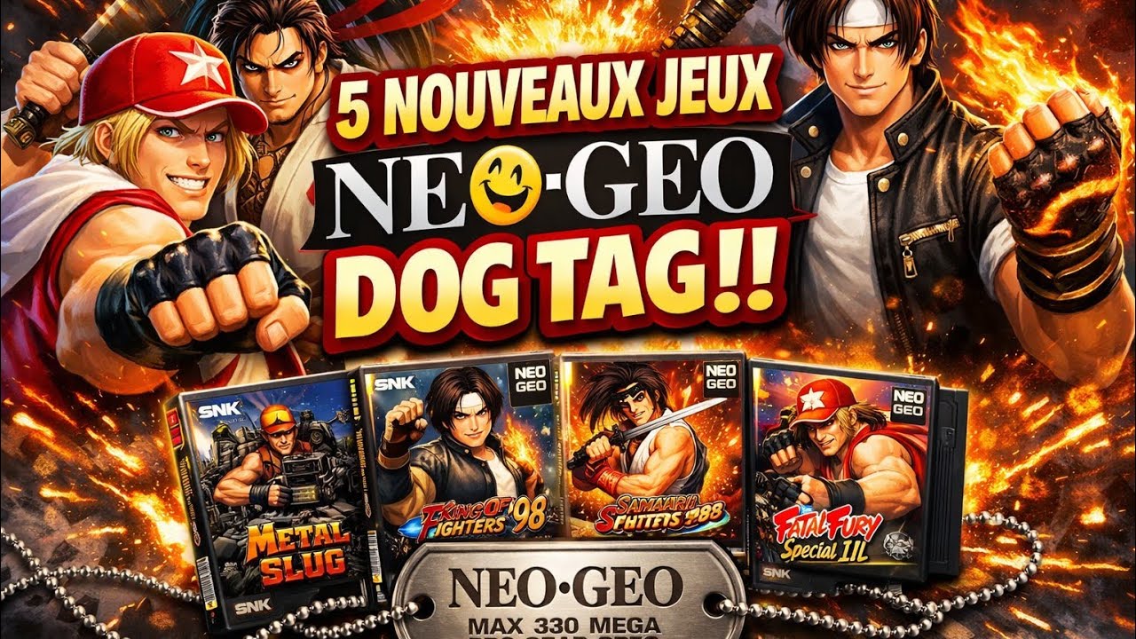 5 nouveaux jeux neo geo dog tag qui rentrent dans la collection !!!