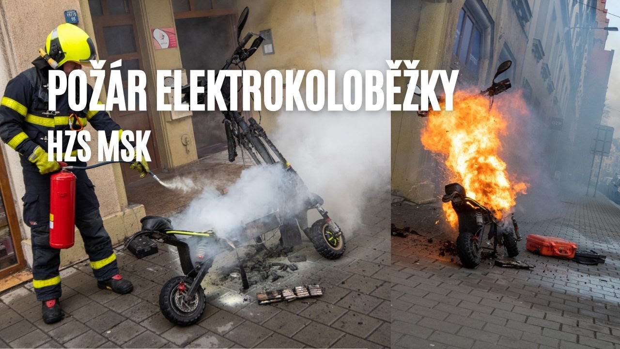 Požár elektrokoloběžky v Ostravě, 6.2.2024