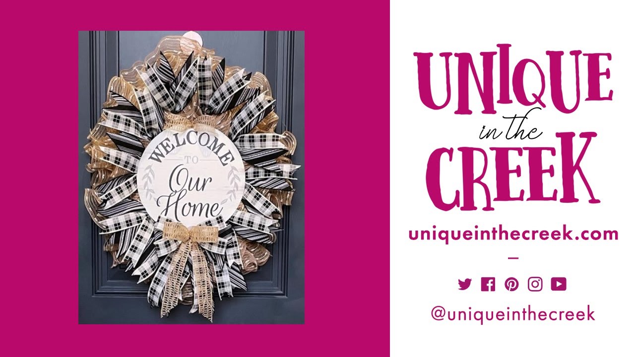 WELCOME TO OUR HOME TO MATCH ANY DECOR | UNIQUE IN THE CREEK OVAL BOARD | #wreathmaking