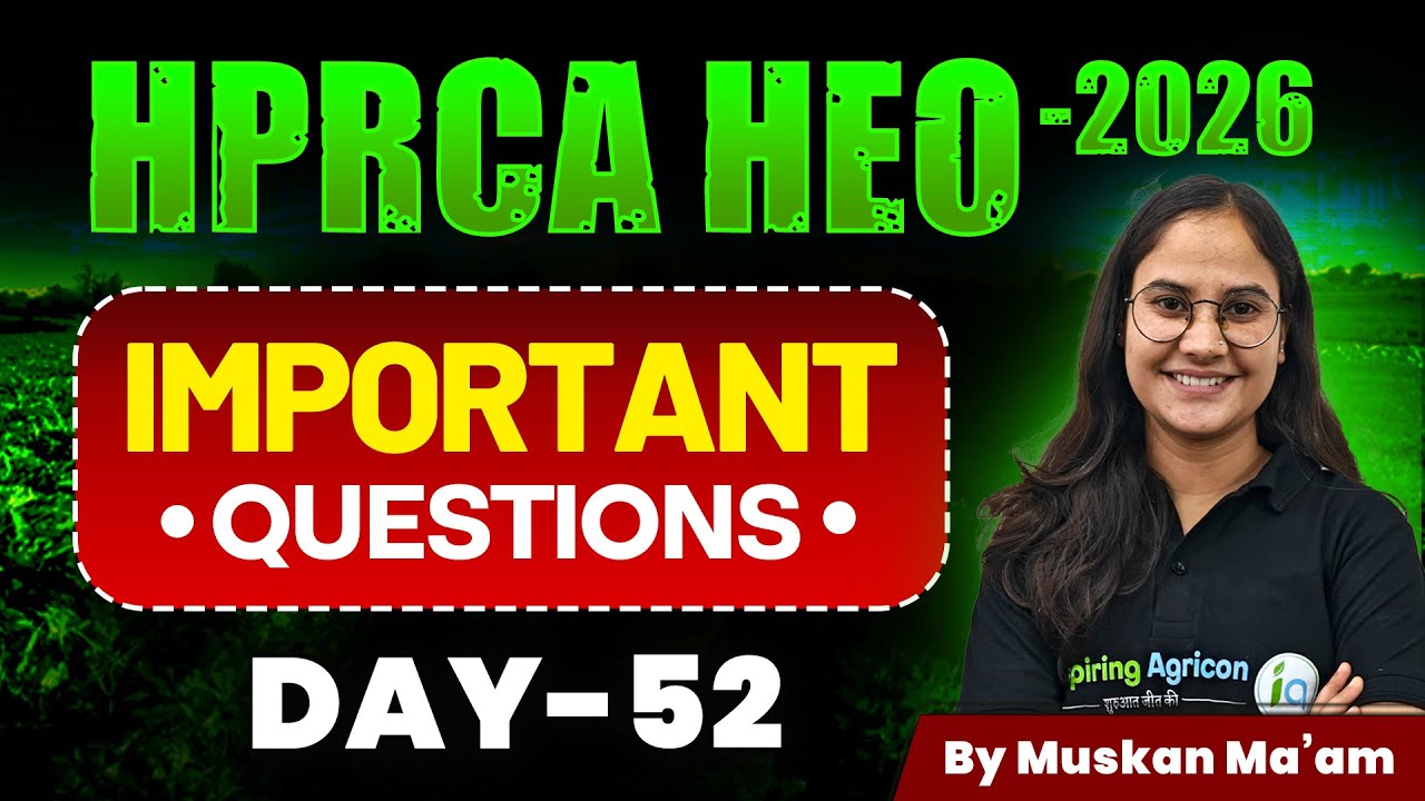 HPRCA HEO Exam - 2026 | Important questions | HP Horticulture Extension Officer | Muskan ma'am