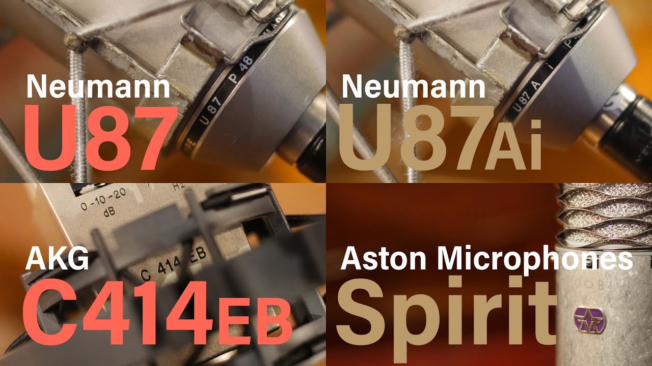 Neumann U87, U87Ai, AKG C414EB & Aston Spirit on a Bechstein Grand Piano  Microphone Comparison