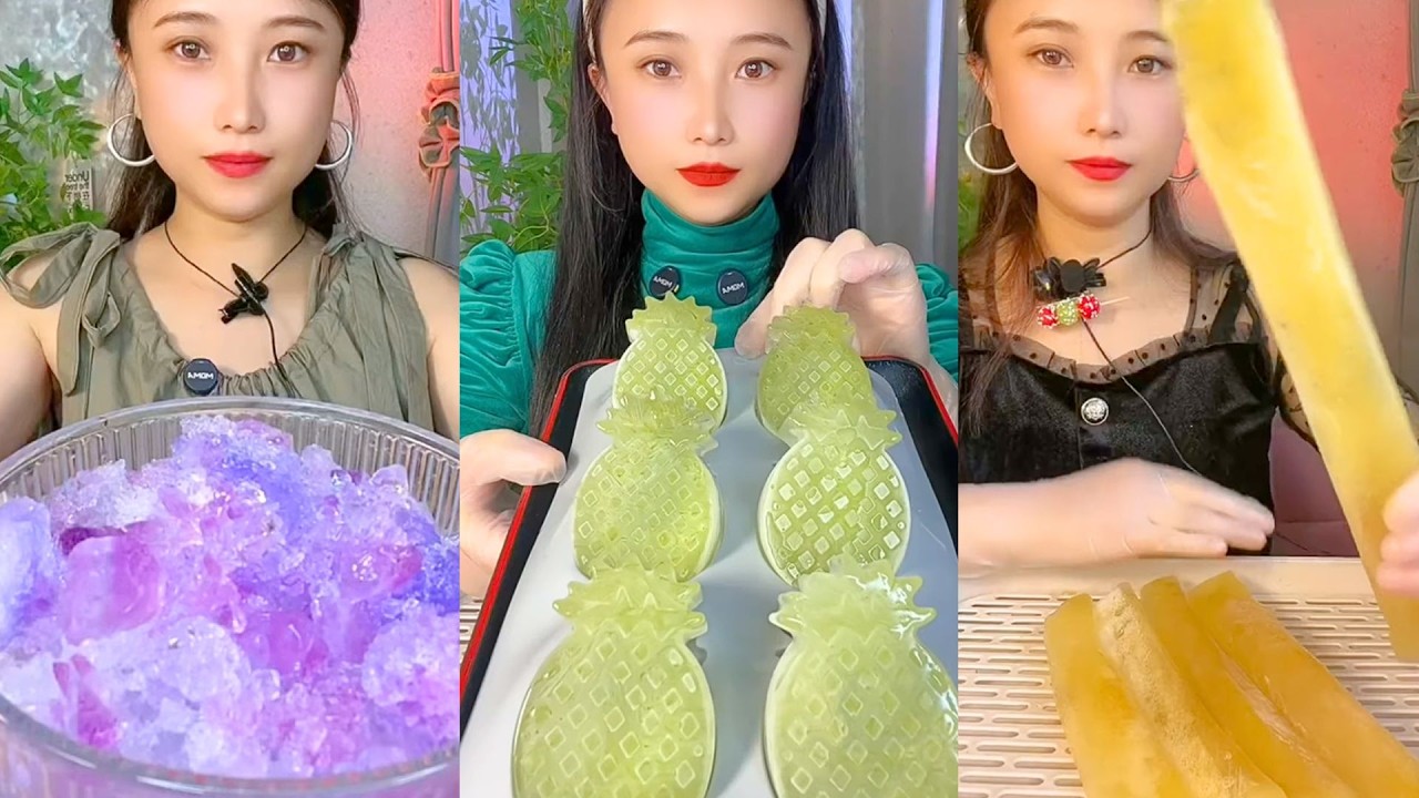 Purple Crystal Candy and Pineapple Jelly ASMR