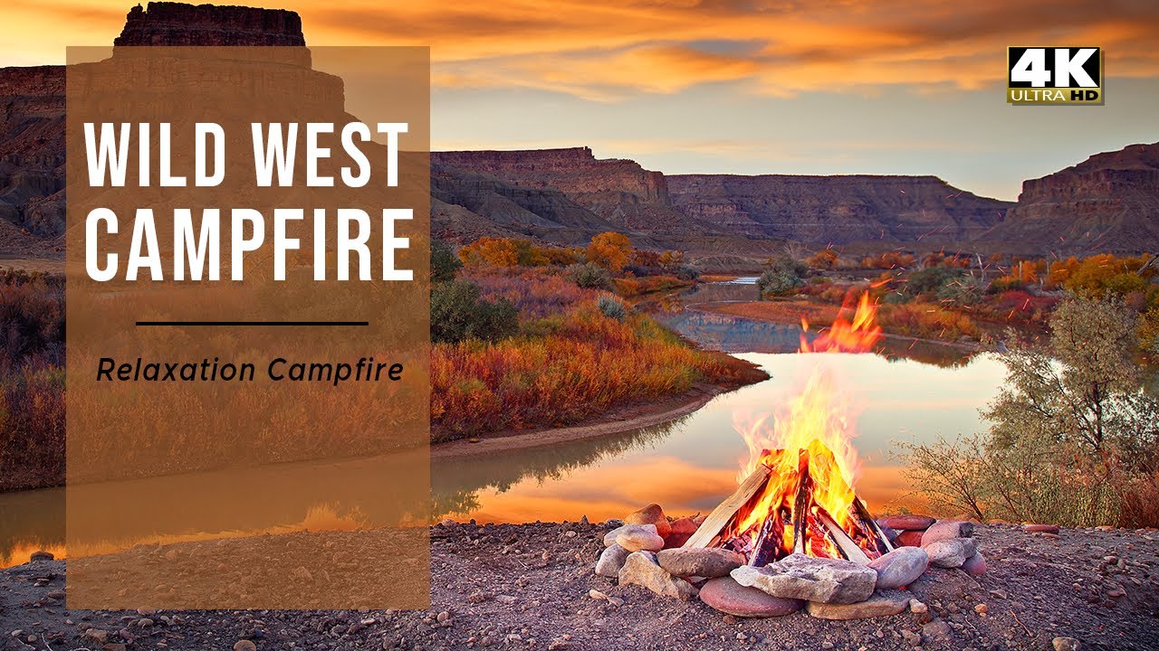 Cozy Campfire in the Wild West: A 10 Hour Relaxing Colorful 4K Visual Experience on the Green River