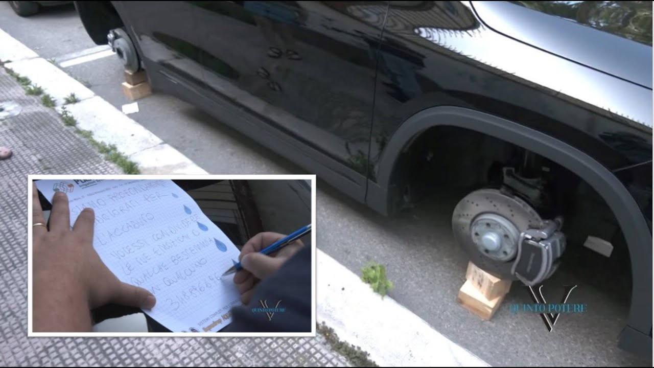 Strage di ruote nel Barese, Mercedes su 4 tozzi di legno: "Per denunce e bestemmie 3488966969"
