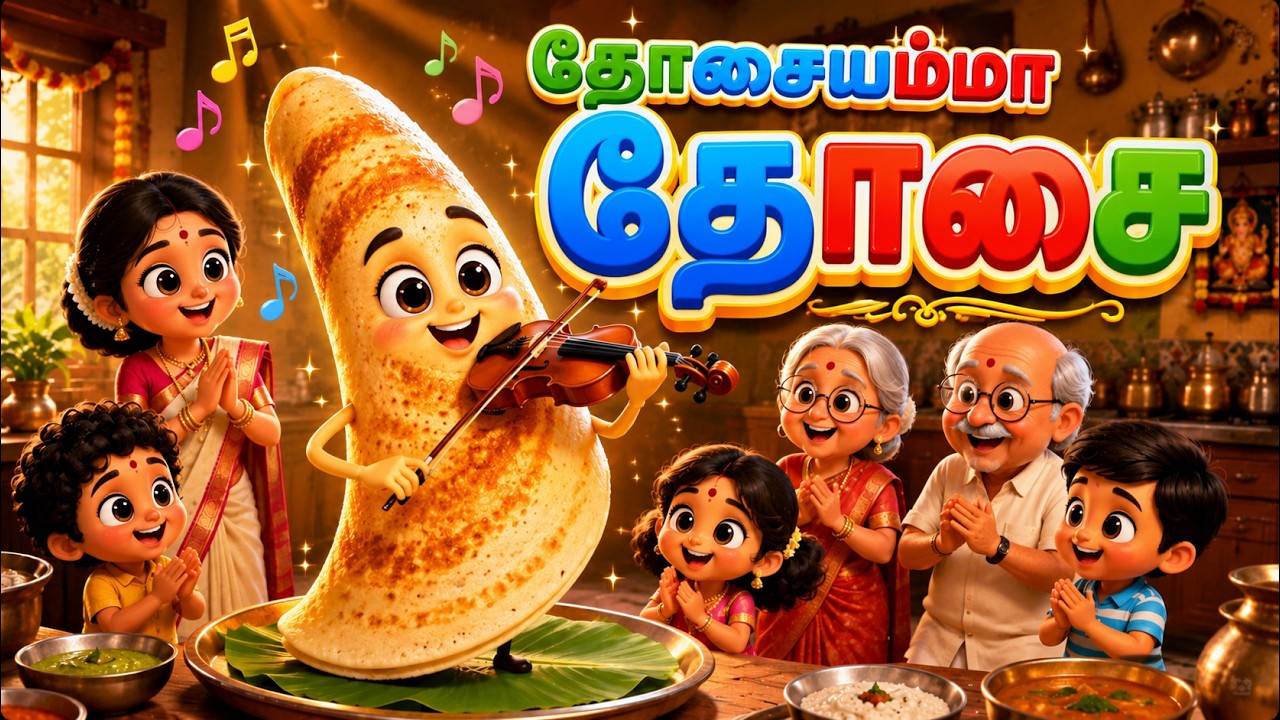 தோசையம்மா தோசை | Tamil Kids Song | Dosa Song | தமிழ் குழந்தைகள் பாடல் | Kiddies Channel