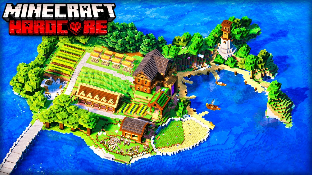 I Built the PERFECT Island Base in Minecraft Hardcore