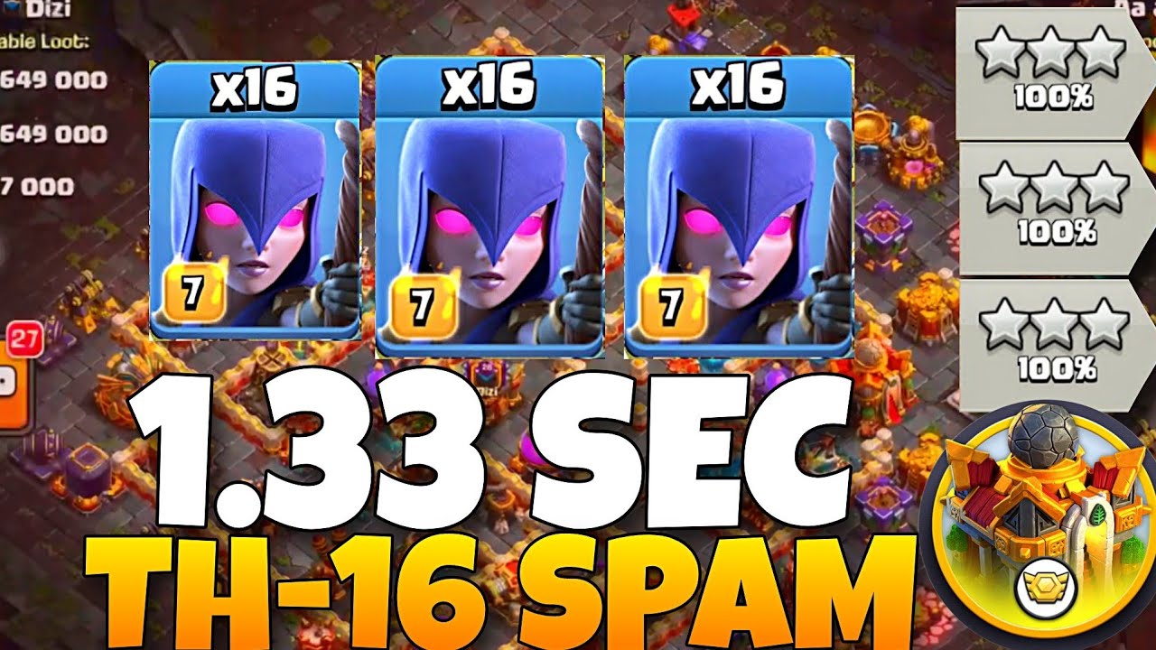 AFTER DRUID NERF TRY THIS OP SPAM META | TH16 EASY ATTACK STRATEGY TH16 SPAM ARMY FOR ALL