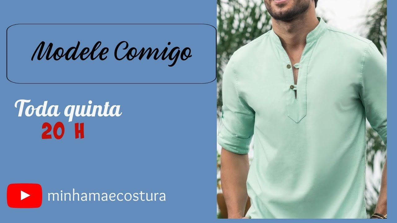 CAMISA COM ABERTURA FRONTAL E GOLA MILITAR